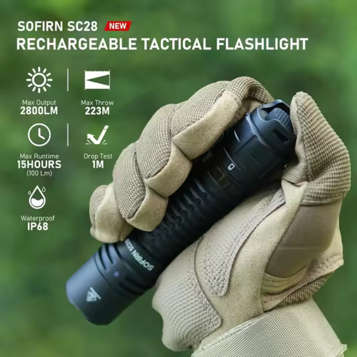 Lanterna Tática Sofirn SC28 – 2800 Lúmens